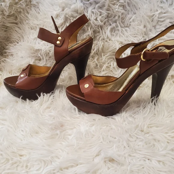 STEVE MADDEN|Womens brown leather platform sandals| Size 7 - Picture 1 of 7